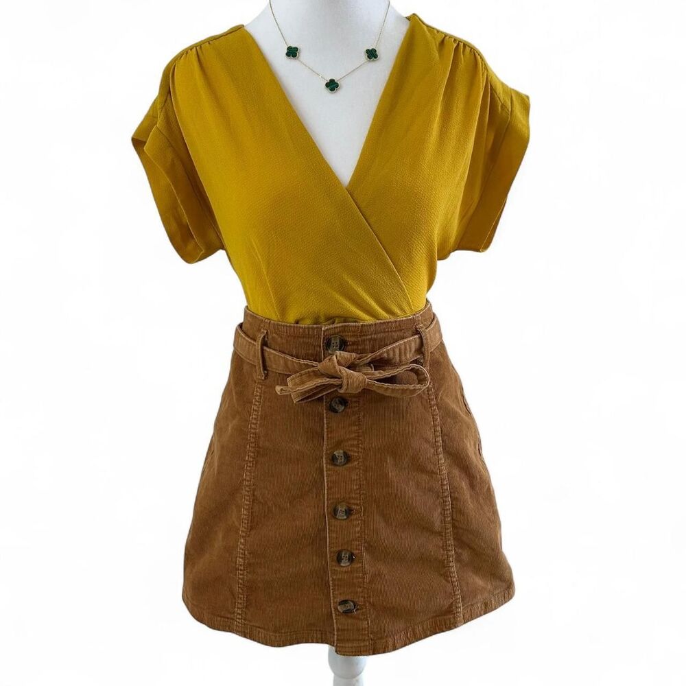 American-eagle-outfitters Women's Yellow and Brown Skirt